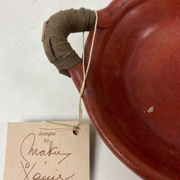 Vintage Red Barro Clay Engraved Traditional Earthenware Casserole Serving Dish - Picture 2 of 5